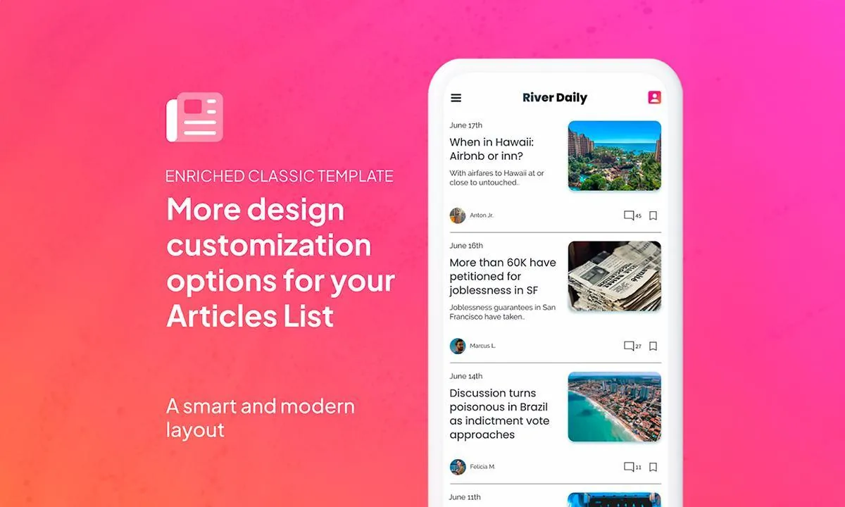 Design update: a new template for the Articles section of your GoodBarber App